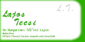 lajos tecsi business card